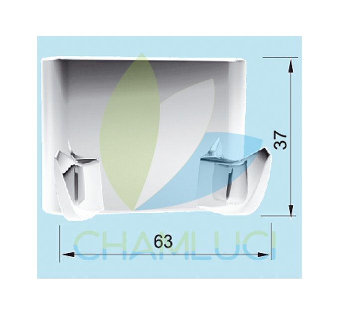 Gancho doble de zinc cromado-2