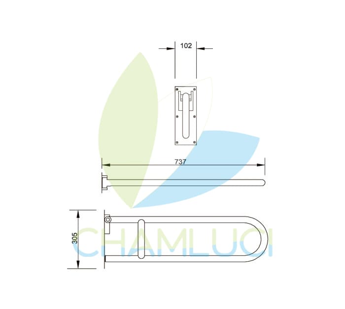 agarradera de acero rebatible